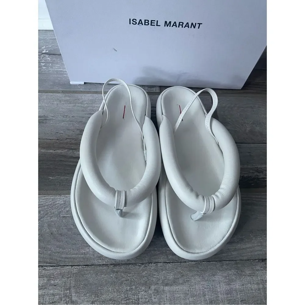 ISABEL MARANT Orene padded leather platform sandals EU38/US8 $620 - Picture 7 of 13